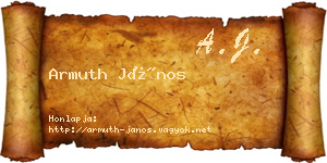 Armuth János névjegykártya