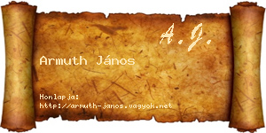 Armuth János névjegykártya